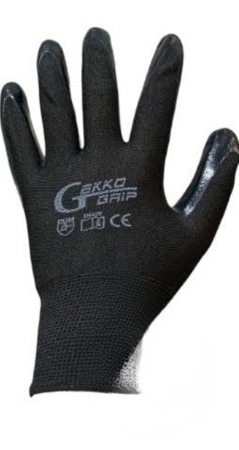 Sarung tangan kerja Sarung Tangan Gekko Grip Nitrile Hitam
